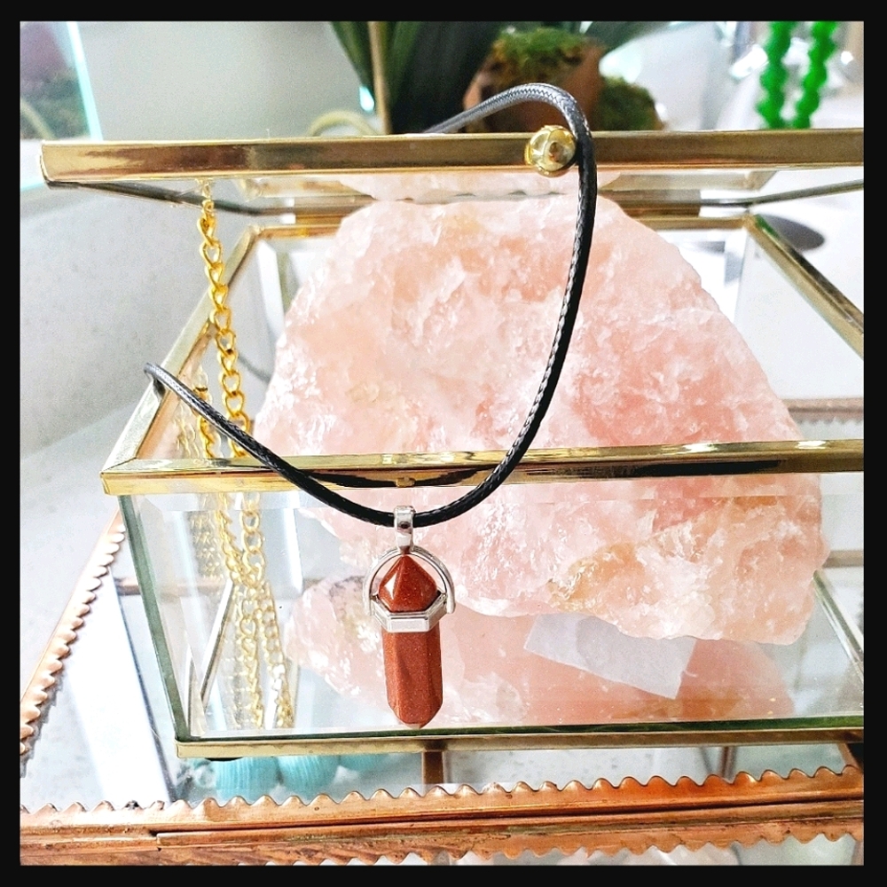Goldstone Chakra Healing Pendant Necklace